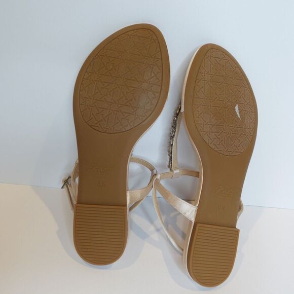 BADGLEY MISCHKA Jewel Flat Sandals size 6.5 - Picture 4 of 7